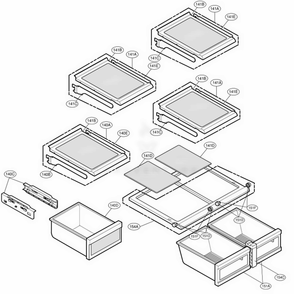Refrigerator Parts Diagram and Parts List for 78503 ASTCSER LG Refrigerator