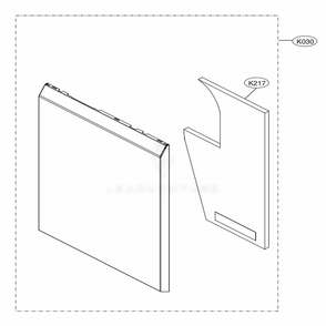 Front Cover Assembly Diagram and Parts List for LUDP8997SN ASTEEUS LG Dishwasher
