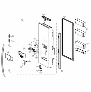Door Parts 1 Diagram and Parts List for LRFVC2406S ASTCNA0 LG Refrigerator