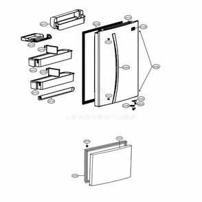 Door Parts Diagram and Parts List for LBC24360SW ASWCNA1 LG Refrigerator