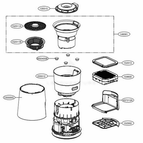 Product Disassemble Diagram and Parts List for AM501YWM1 AWTEUS LG Air Purifier