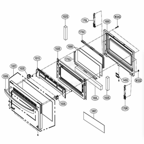 Upper Door Parts Diagram and Parts List for LDG4315ST ASTELGA LG Range