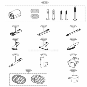 Accessories Diagram and Parts List for A907GMS AIGELGA LG Upright Vacuum