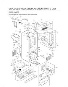 Case Parts Diagram and Parts List for GC-L288NQJP ASWCNA4 LG Refrigerator