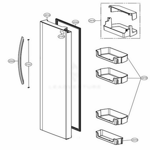 Part Location Diagram of ADC74646307 LG REFRIGERATOR DOOR ASSEMBLY