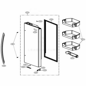 Door Parts 2 Diagram and Parts List for 75067 ASBCSE0 LG Refrigerator