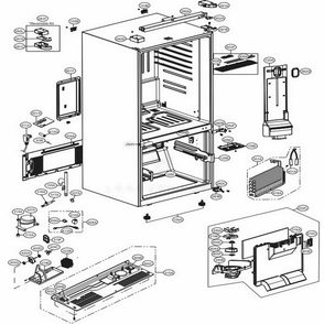 Case Parts Diagram and Parts List for 78043 ASTCSE1 LG Refrigerator