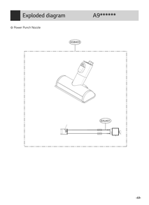 Power Punch Nozzle Diagram and Parts List for VS9713NBSWH BVWELGA LG Canister Vacuum