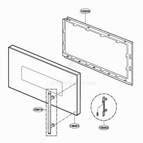 Door Parts Diagram and Parts List for VFBMW2 ASTLGEU LG Range