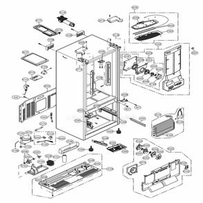 Case Parts Diagram and Parts List for 73139 AWBCSE0 LG Refrigerator