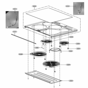 Cooktop Parts Diagram and Parts List for LSE4613ST ASTLLGA LG Range