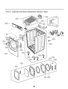 Cabinet And Door Assembly Diagram and Parts List for RV13U5JSDW ABLEEUS LG Washer