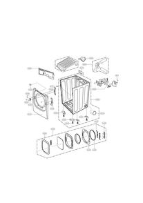 Cabinet And Door Parts Diagram and Parts List for DLEX3370R  LG Dryer