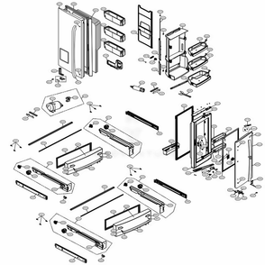 Door Parts Diagram and Parts List for LMX30995ST ASTCNA1 LG Refrigerator