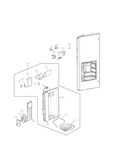 Dispenser Parts Diagram and Parts List for LMX25988ST 00 LG Refrigerator
