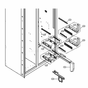 Refrigerator Rail Part Diagram and Parts List for LSSB2692ST ASTCNA2 LG Refrigerator
