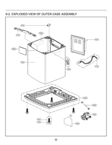 Outer Case Assembly Diagram and Parts List for T1742WGPTD ABSETUS LG Washer