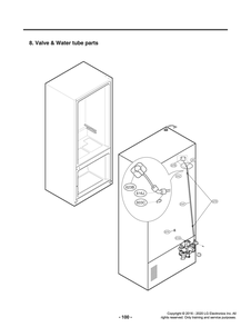 Valve And Water Tube Parts Diagram and Parts List for GR-X30FGNGM AGRCNA0 LG Refrigerator