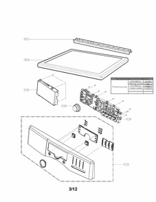 Control Panel And Plate Assembly Parts Diagram and Parts List for 79681272210  Kenmore Dryer