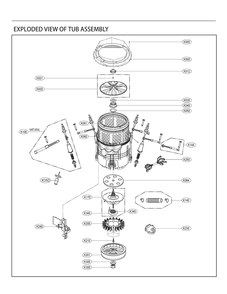 Tub Assembly Diagram and Parts List for T1660HGPP ABWEPEU LG Washer