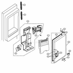 Ice Maker And Ice Bin Parts Diagram and Parts List for 71053 ASTCSE4 LG Refrigerator