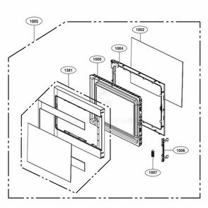 Door Parts Diagram and Parts List for LCRT1513ST CSSETAR LG Microwave