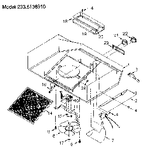 Range Hood Diagram and Parts List for 2335338910  Kenmore Range Hood