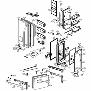 Door Parts Diagram and Parts List for LSFD2491ST ASTCNA2 LG Refrigerator