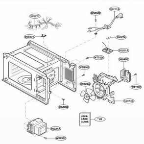 Interior Parts 2 Diagram and Parts List for MT1078SGB SGEWRP LG Range