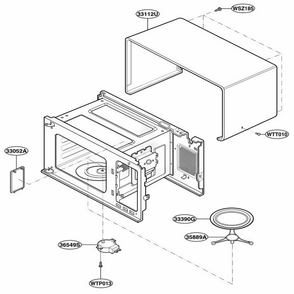 Oven Cavity Parts Diagram and Parts List for LMA840W CWHELGA LG Range