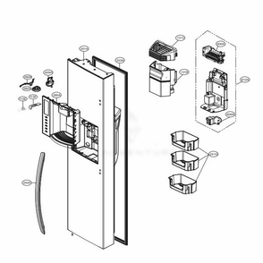 Freezer Door Diagram and Parts List for LSXS26326B AWBCNA0 LG Refrigerator