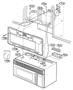 Installation Parts Diagram and Parts List for MV-1735W  LG Microwave