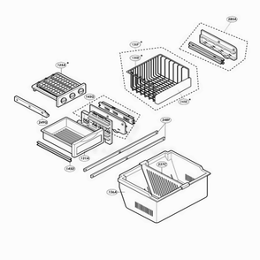 Freezer Part Diagram and Parts List for LRDC20731WW ASWCLGY LG Refrigerator