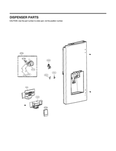 Dispenser Parts Diagram and Parts List for GR-L22ANKYM ASBCNA2 LG Refrigerator