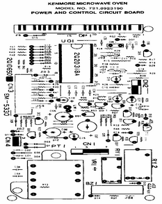 Power And Control Circuit Board Diagram and Parts List for 7218923190  Kenmore Microwave
