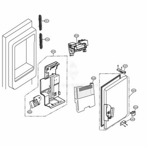 Ice Maker And Ice Bin Parts Diagram and Parts List for LFXS24623B AWBCNA1 LG Refrigerator