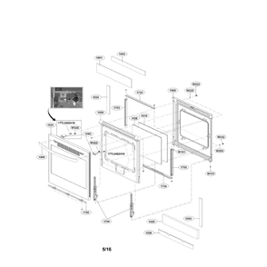 Door Diagram and Parts List for LRE3083BD 00 LG Range