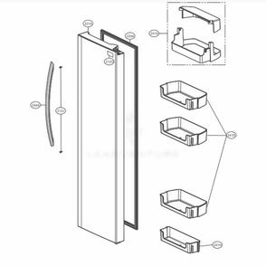 Refrigerator Door Diagram and Parts List for LSXC22426S ASTCNA5 LG Refrigerator