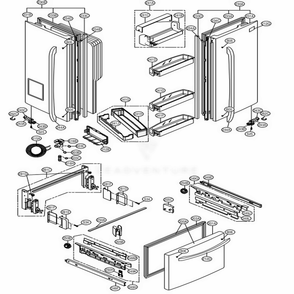 Door Parts Diagram and Parts List for 79737 ABS4SER LG Refrigerator