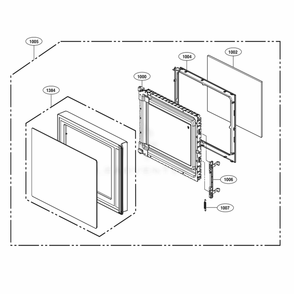 Door Parts Diagram and Parts List for LMC1375SB CB1ELNA LG Wall Oven