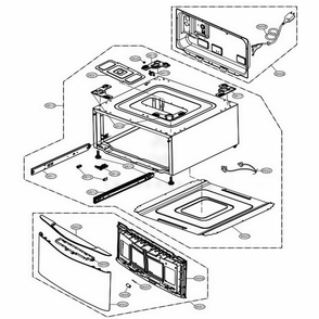 Outer Case Assembly Diagram and Parts List for 1973 ASTESEU LG Washer Dryer Combo
