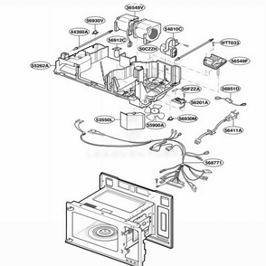 Interior Parts 2 Diagram and Parts List for MV1304W WHEGSE LG Wall Oven