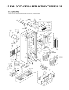 Case Parts Diagram and Parts List for LFX31995ST 01 LG Refrigerator