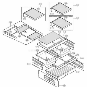 Refrigerator Parts Diagram and Parts List for 79733 AST1SER LG Refrigerator