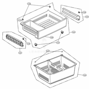 Freezer Parts Diagram and Parts List for LFC28768SW ASWCNA3 LG Refrigerator
