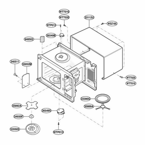 Oven Cavity Parts Diagram and Parts List for JES1855PBH AB6EGEU LG Wall Oven