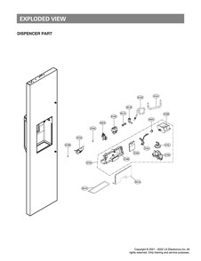 Dispenser Parts Diagram and Parts List for GR-L276GSMM ASTCNA1 LG Refrigerator