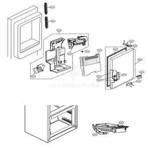 Ice Maker And Ice Bin Parts Diagram and Parts List for LFX25973SB AWBCNA5 LG Refrigerator