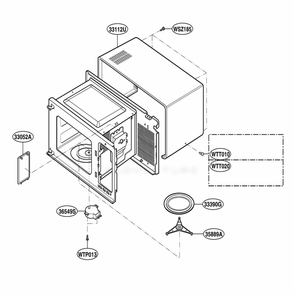 Oven Cavity Parts Diagram and Parts List for YKCMS1555RWH CWHEKAC LG Range