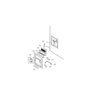 Dispenser Diagram and Parts List for LFD25860SW 00 LG Refrigerator